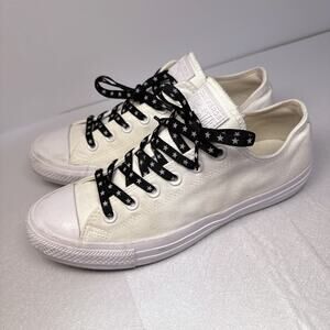 Converse All Star Low Top White Canvas Star Laces | 7.5